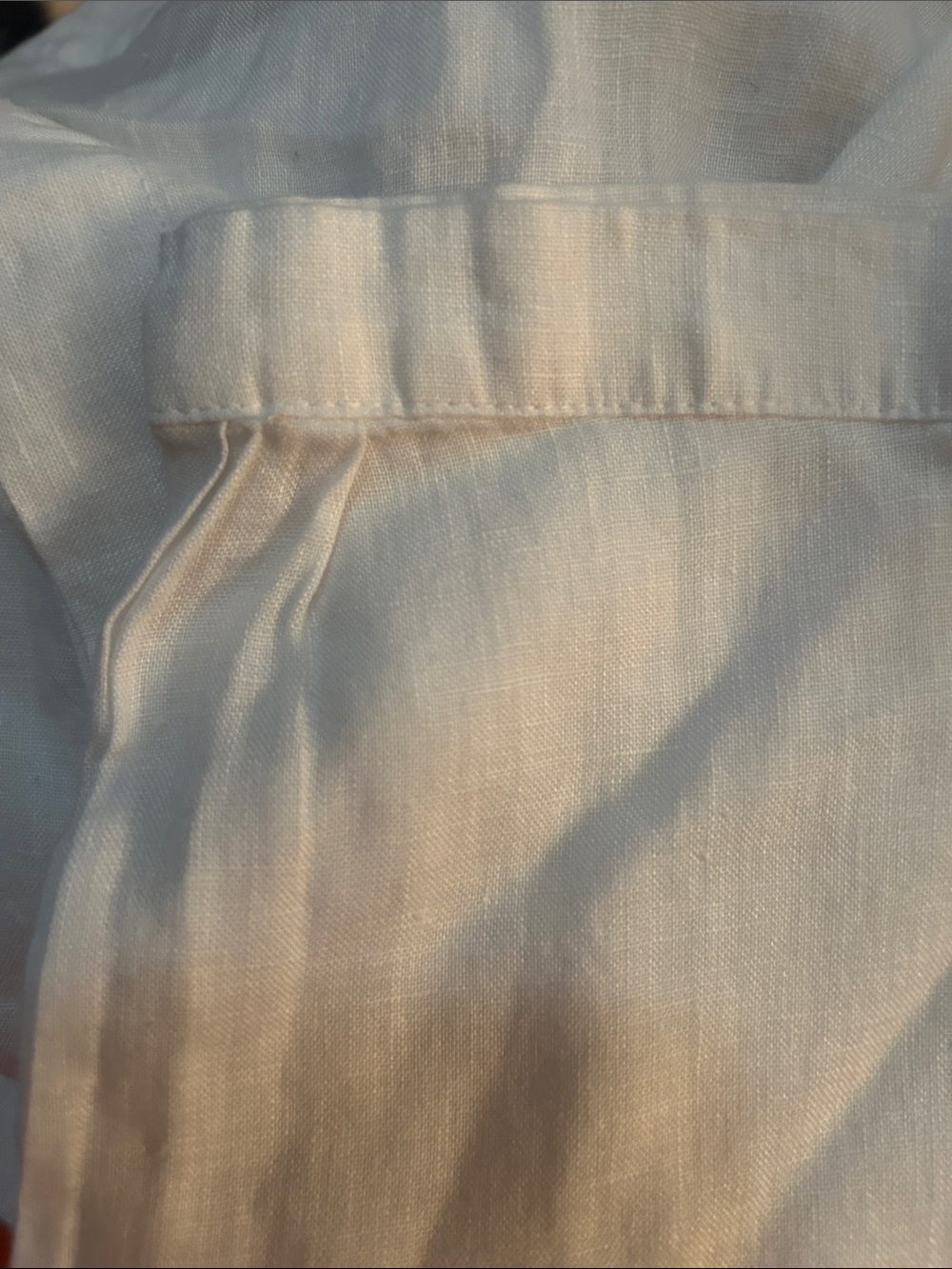 Halston White Linen Scoop Neck Top Size Med with 3/4 Sleeves - Picture 15 of 16